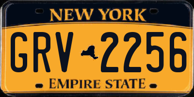 NY license plate GRV2256