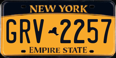 NY license plate GRV2257
