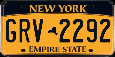 NY license plate GRV2292
