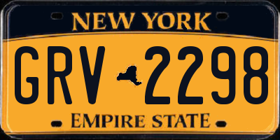 NY license plate GRV2298