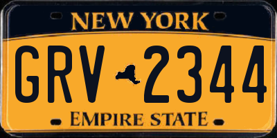 NY license plate GRV2344