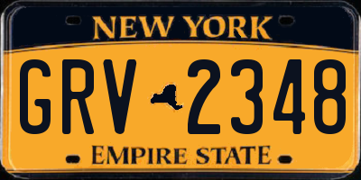 NY license plate GRV2348