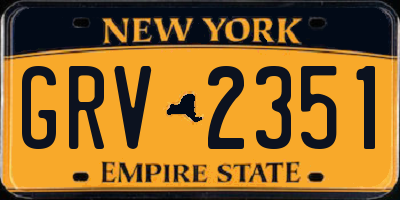 NY license plate GRV2351