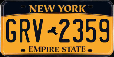 NY license plate GRV2359