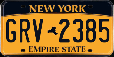 NY license plate GRV2385