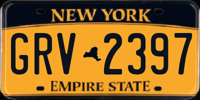 NY license plate GRV2397
