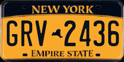 NY license plate GRV2436