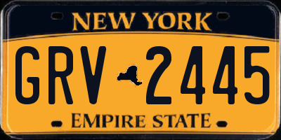 NY license plate GRV2445