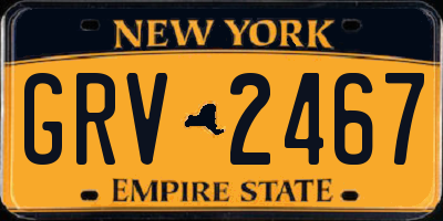 NY license plate GRV2467