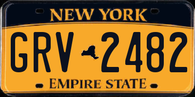 NY license plate GRV2482