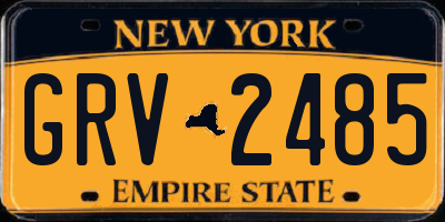 NY license plate GRV2485
