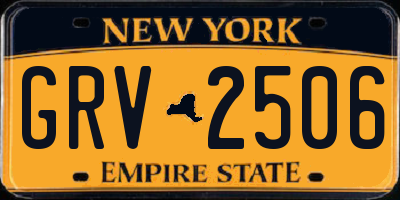 NY license plate GRV2506