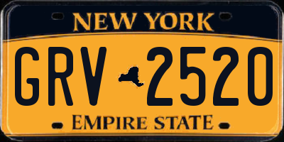 NY license plate GRV2520