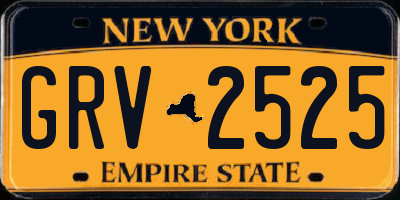 NY license plate GRV2525
