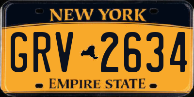 NY license plate GRV2634