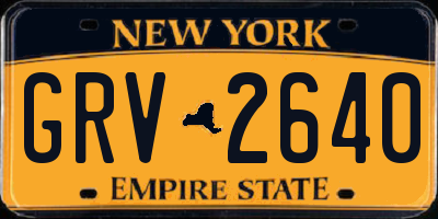 NY license plate GRV2640