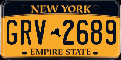 NY license plate GRV2689
