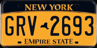 NY license plate GRV2693