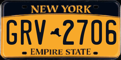 NY license plate GRV2706
