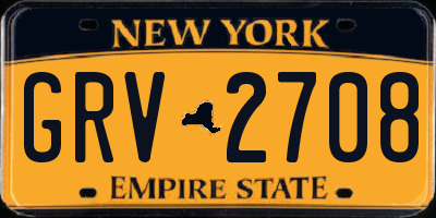 NY license plate GRV2708
