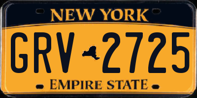 NY license plate GRV2725