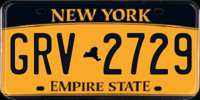 NY license plate GRV2729