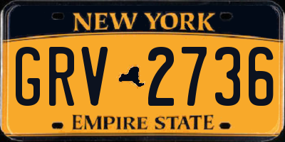 NY license plate GRV2736