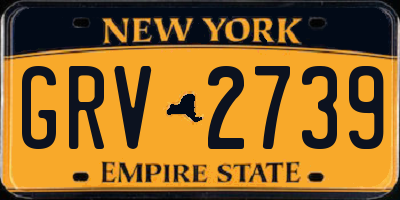 NY license plate GRV2739