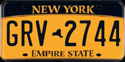 NY license plate GRV2744