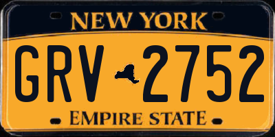 NY license plate GRV2752