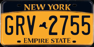 NY license plate GRV2755