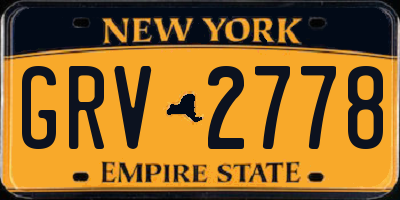 NY license plate GRV2778