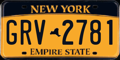 NY license plate GRV2781