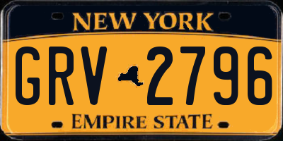 NY license plate GRV2796