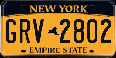 NY license plate GRV2802