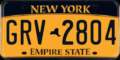 NY license plate GRV2804