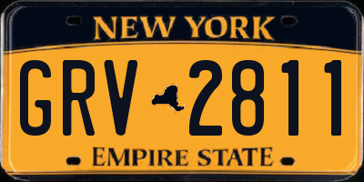 NY license plate GRV2811