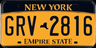 NY license plate GRV2816