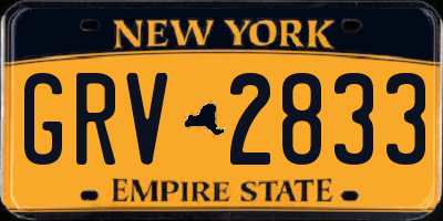 NY license plate GRV2833