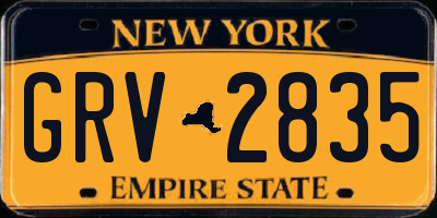 NY license plate GRV2835