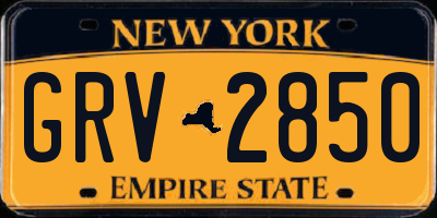 NY license plate GRV2850