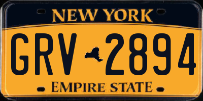 NY license plate GRV2894