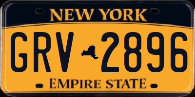NY license plate GRV2896