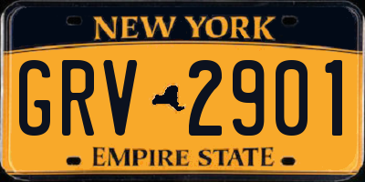 NY license plate GRV2901