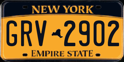 NY license plate GRV2902