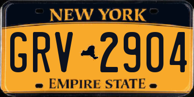 NY license plate GRV2904