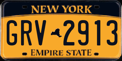 NY license plate GRV2913