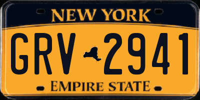 NY license plate GRV2941
