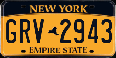 NY license plate GRV2943