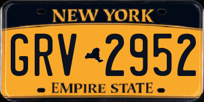 NY license plate GRV2952
